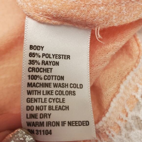 EUC Red Camel Boho Peach Long Sleeve  Top - Picture 5 of 5